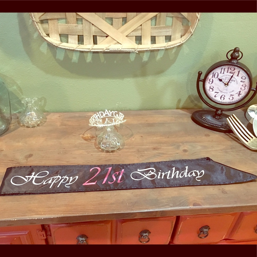21st birthday sash and birthday girl crown